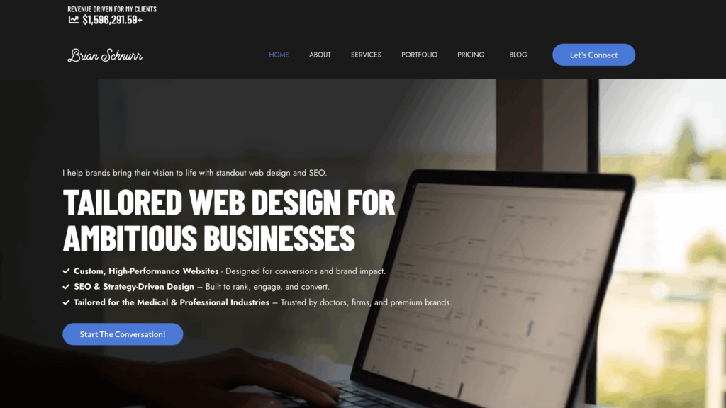 Brian Schnurr – Personal portfolio showcasing design, development, and creative projects