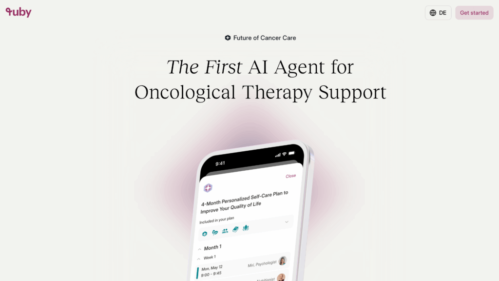 Useruby Care homepage offering senior care and in-home support services